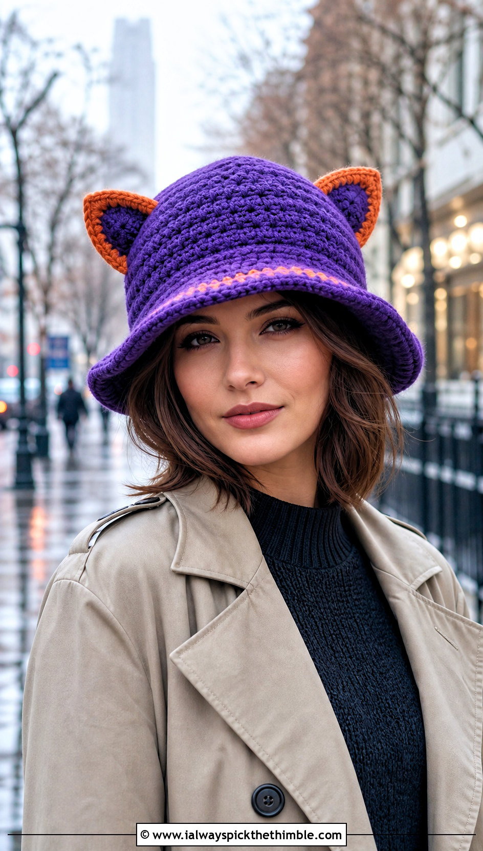 Bingo Crochet Cloche Hat With Trench Coat - 20 bingo crochet hat outfit ideas