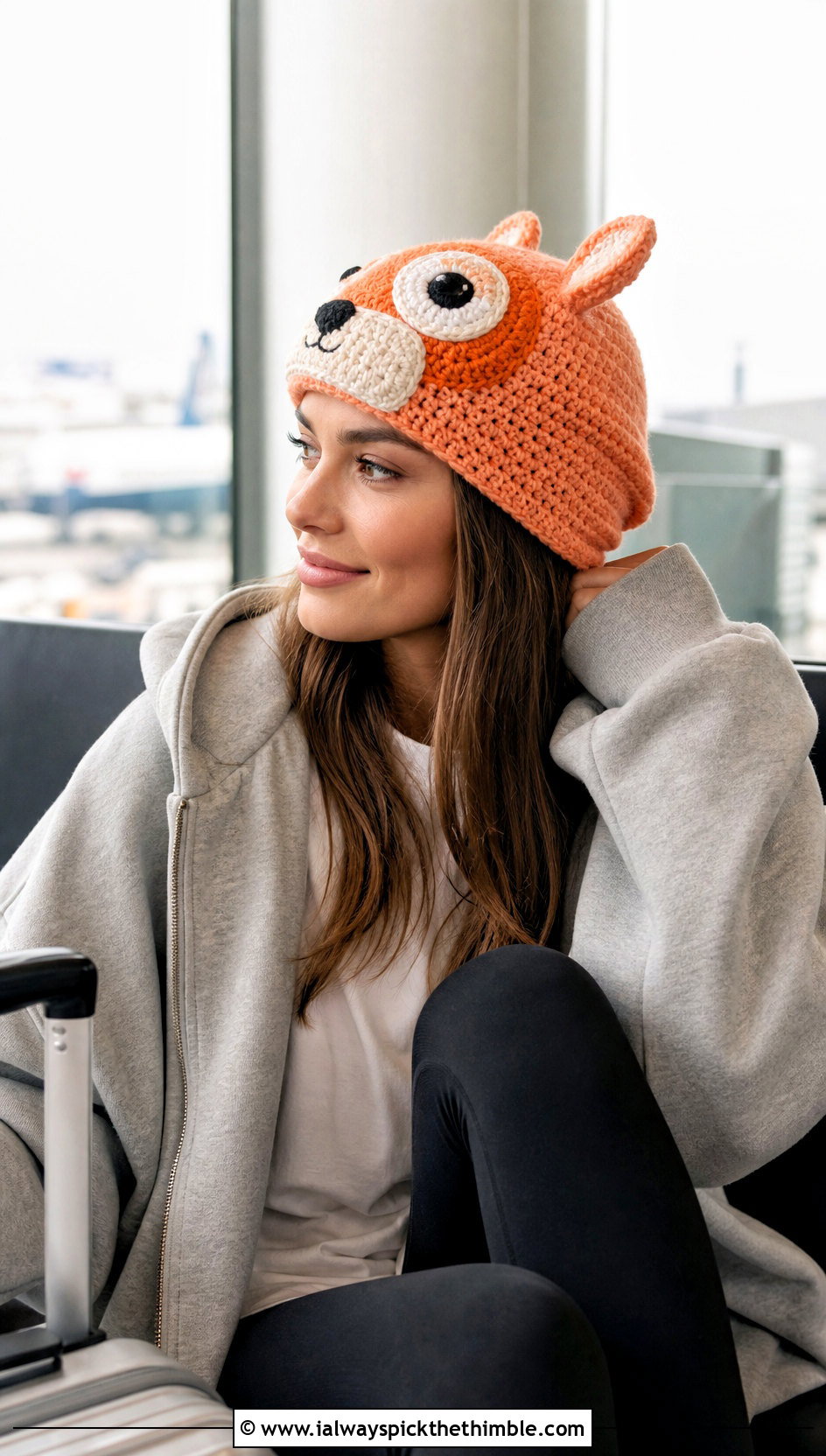 Bingo Crochet Slouchy Beanie With Hoodie And Leggings - 20 bingo crochet hat outfit ideas
