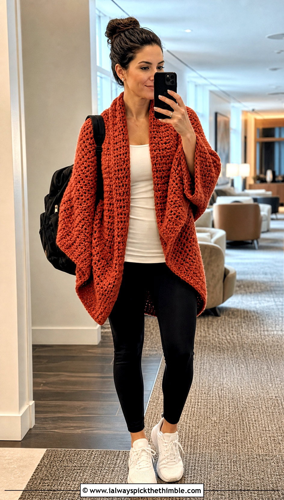 Blanket Crochet Shrug Wrap With Leggings - 20 crochet shrug wrap outfit ideas