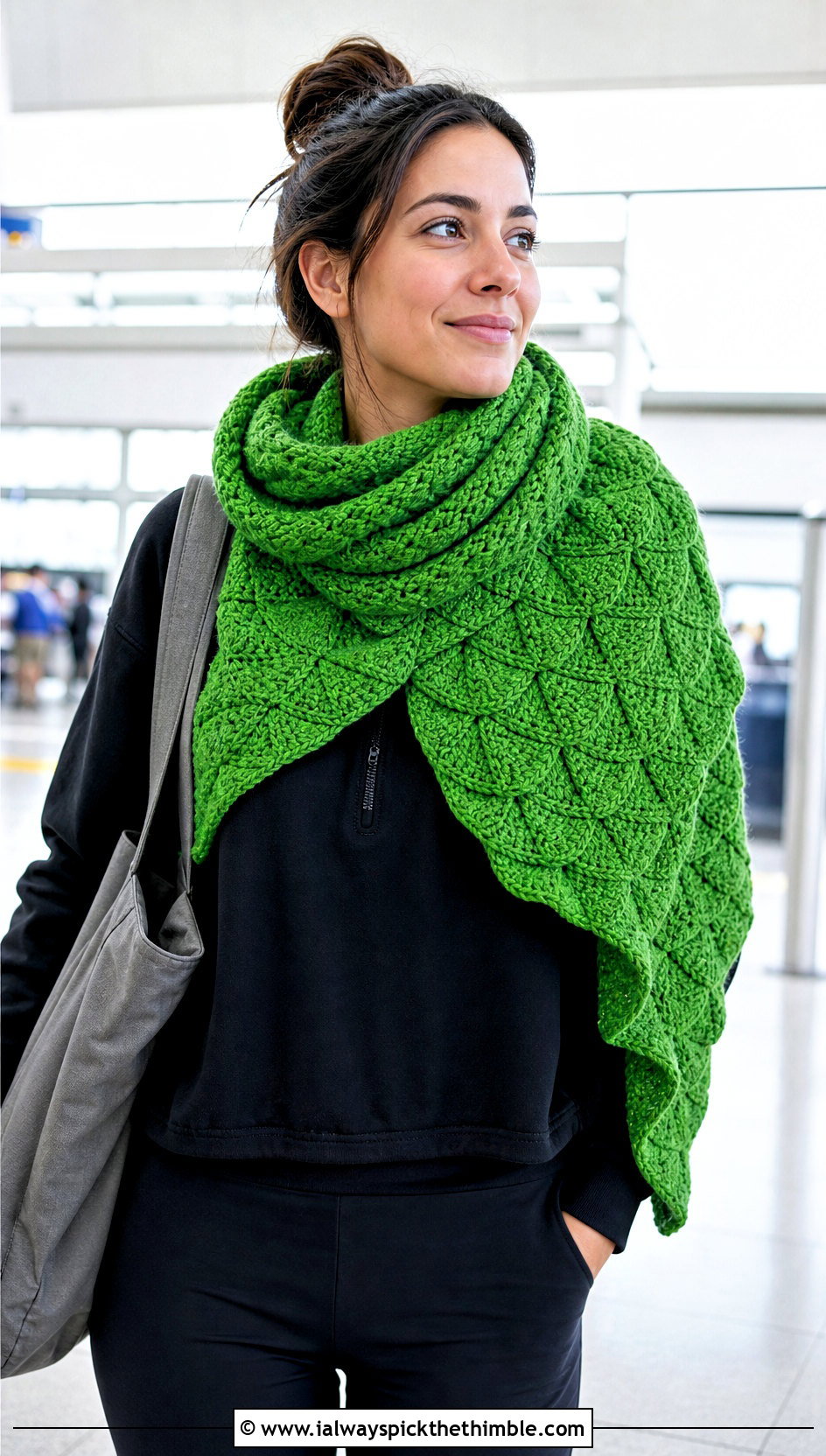 Blanket Natsu Scarf With Leggings And Sneakers - 15 Crochet Natsu Scarf outfit ideas