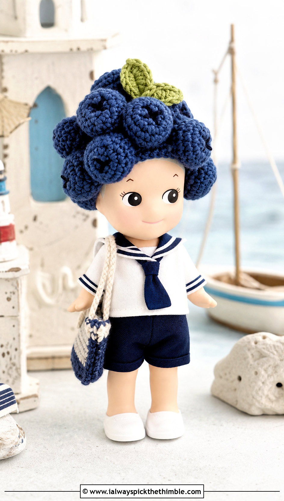 Blueberry Cluster Sonny Angel Crochet Hat With Sailor Outfit - 20 sonny angel crochet hat outfit ideas