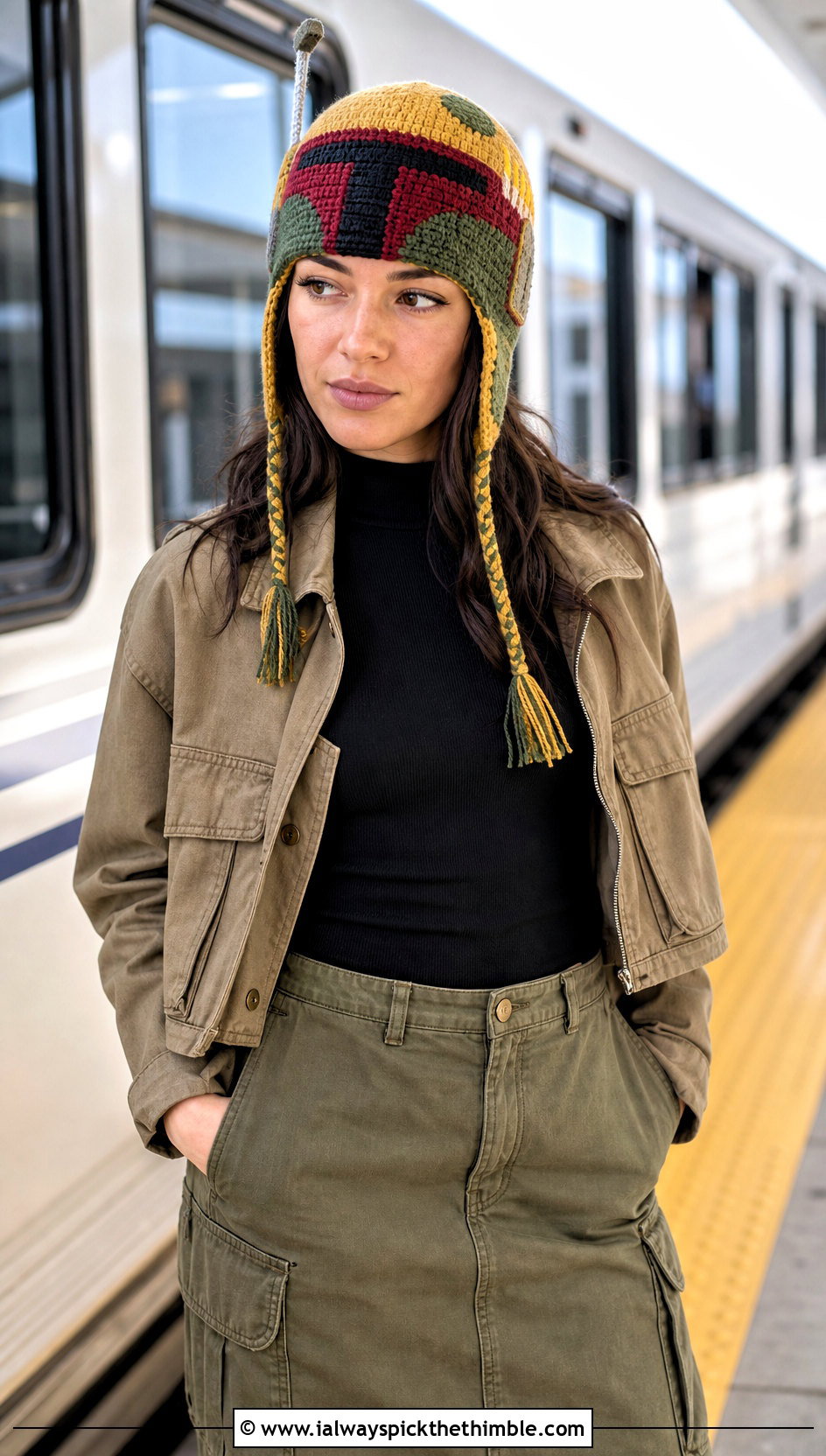 Boba Fett Crochet Earflap Hat With Cargo Skirt - 20 crochet star wars hat outfit ideas