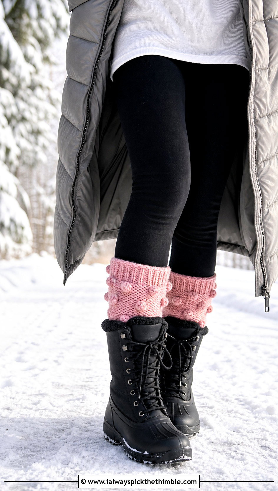 Bobble Cuff Wool Crochet Socks With Puffer Outfit - 20 Wool Crochet Sock outfit ideas