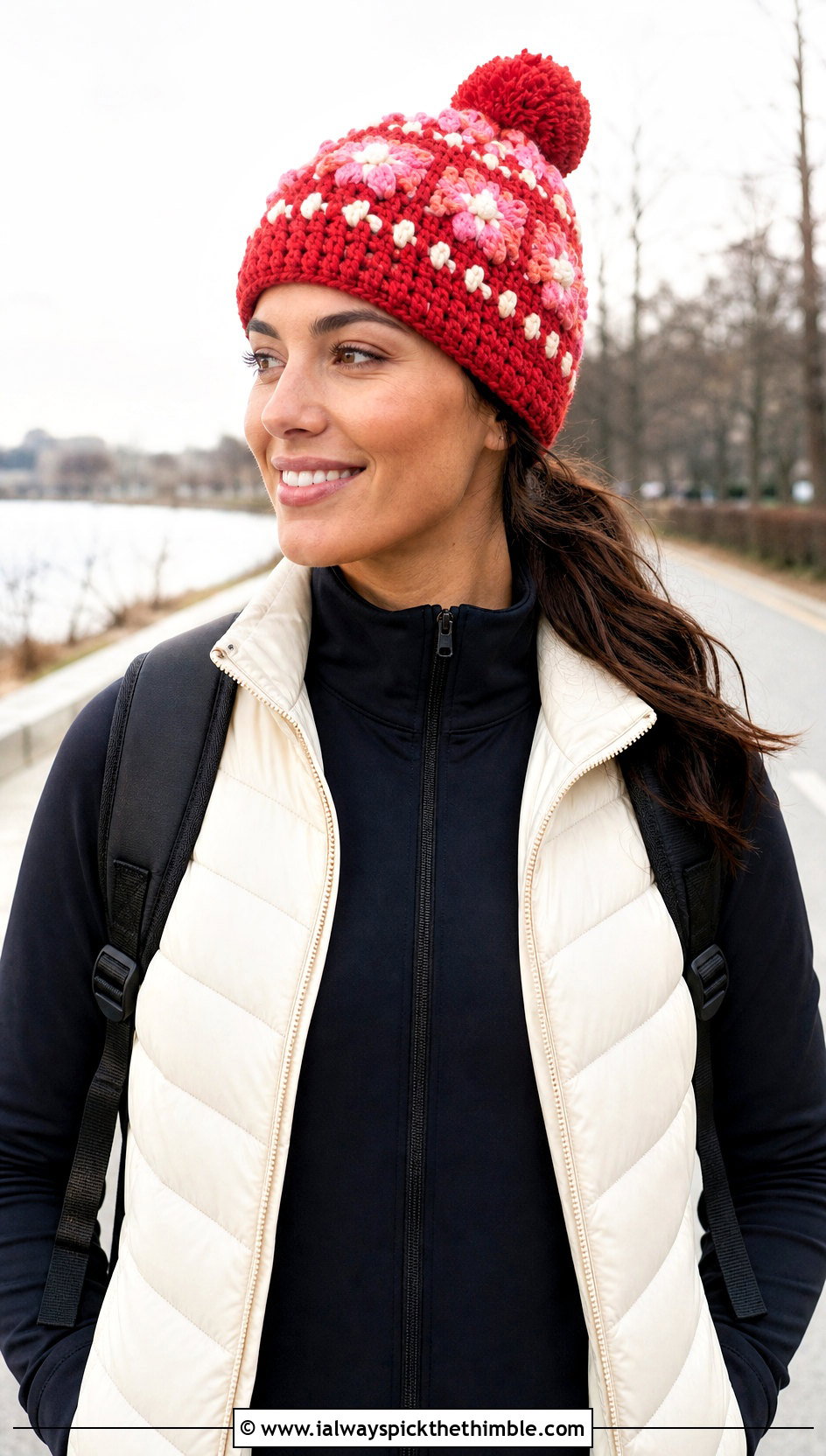 Bobble Fair Isle Crochet Beanie With Athleisure Set - 15 Fair Isle Crochet Beanie outfit ideas