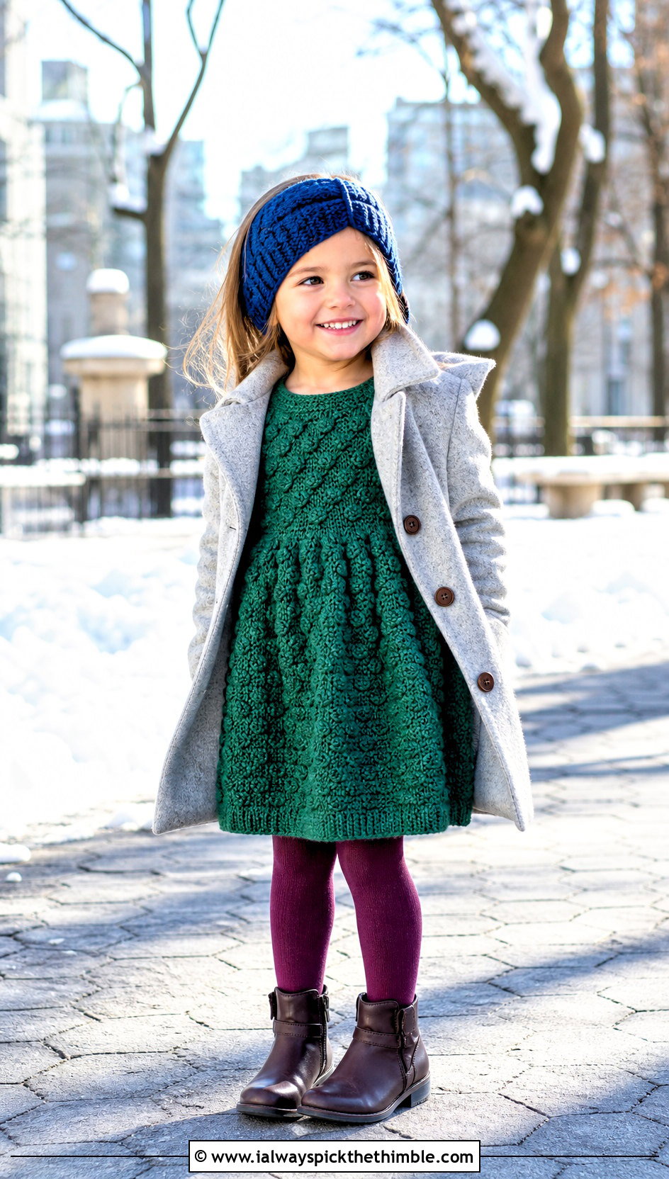 Bobble Stitch Crochet Dress With Tights And Coat - 15 5T Crochet Dress outfit ideas