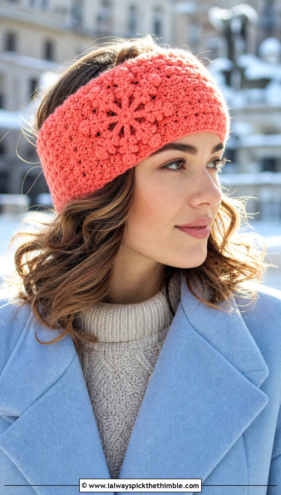 Bobble Stitch Crochet Snowflake Headband With Knit Set - 20 Crochet Snowflake Headband outfit ideas