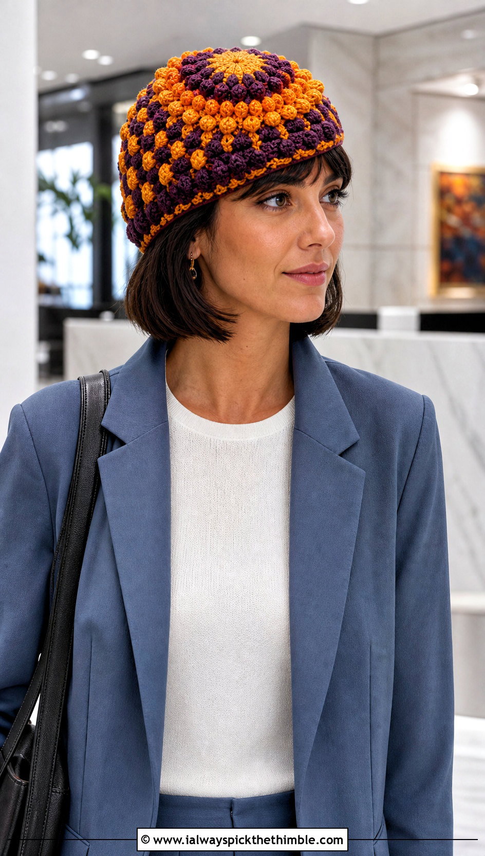 Bobble Stitch Mandala Crochet Beanie With Matching Suit - 20 Mandala Crochet Beanie outfit ideas