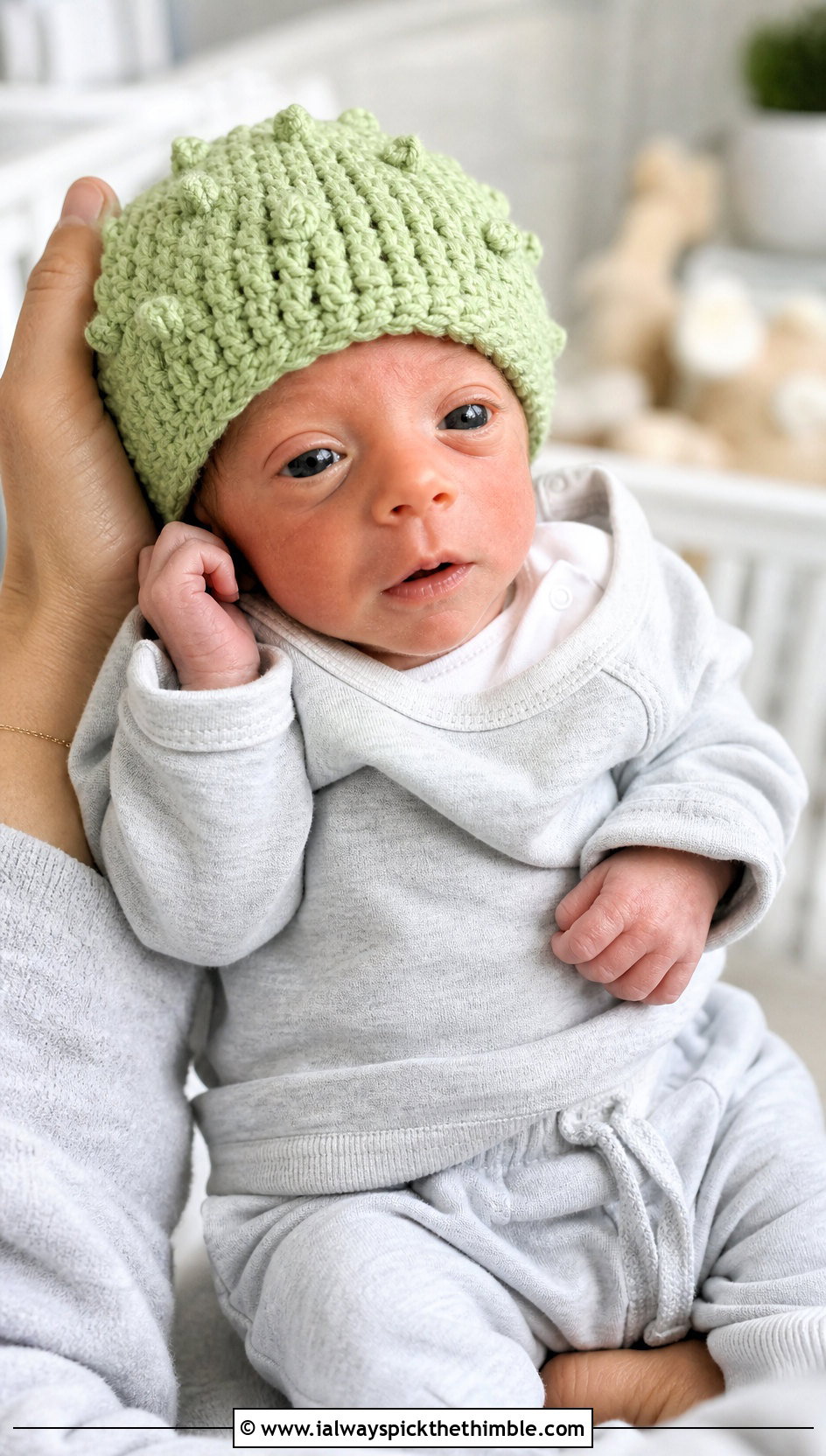 Bobble Stitch Preemie Crochet Beanie With Sweatshirt Set - 20 premie crochet beanie outfit ideas
