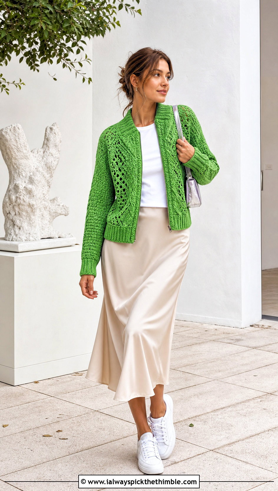 Bomber Howls Crochet Jacket With Slip Skirt - 20 Howls Crochet Jacket outfit ideas