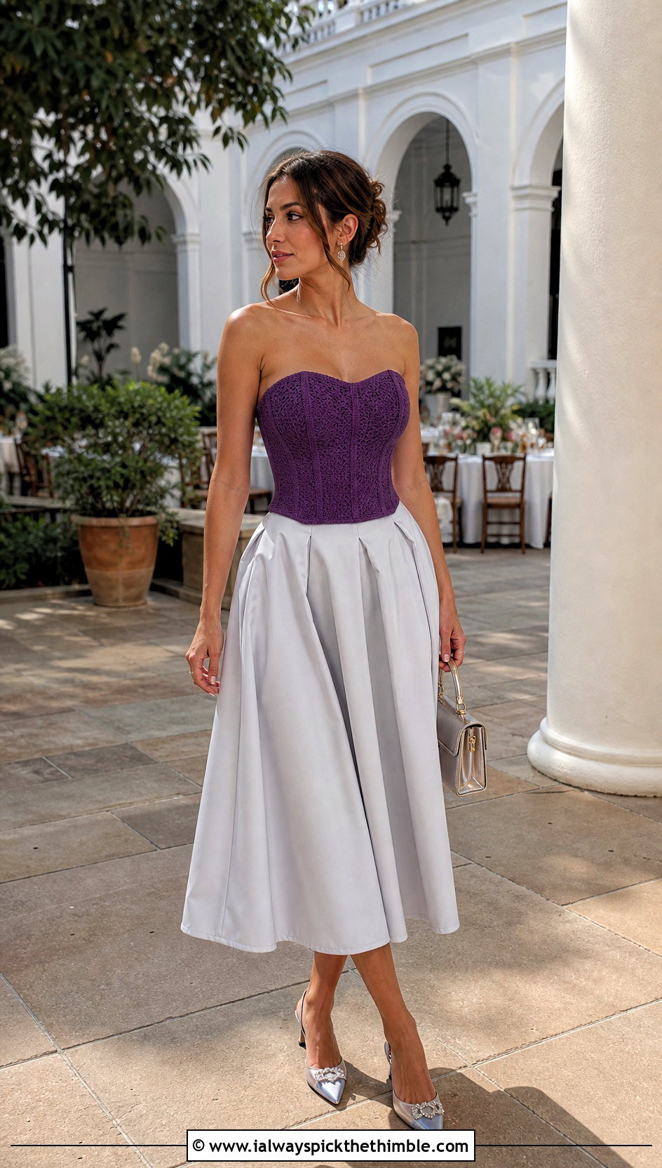 Boned Crochet Corset Top With A Full Midi Skirt - 25 crochet corset top outfit ideas