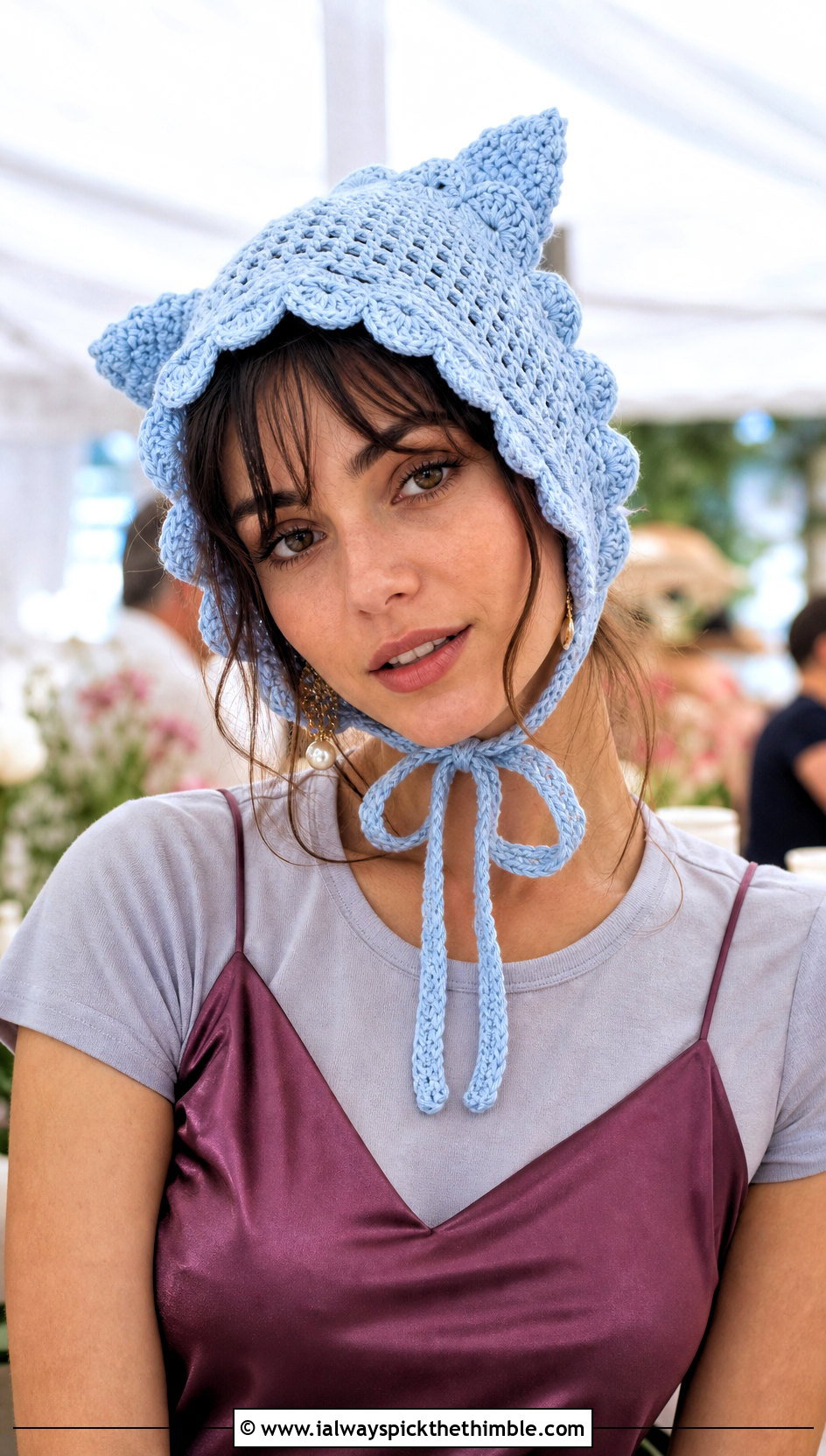 Bonnet Crochet Clown Hat With Slip Dress - 20 crochet clown hat outfit ideas