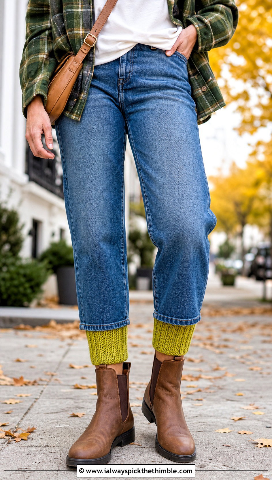 Boot Cuff Crochet Leg Warmers With Straight Leg Jeans - 25 crochet leg warmer outfit ideas