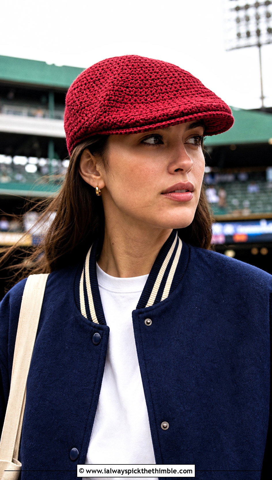 Boston Crochet Scally Cap With Varsity Jacket - 20 Crochet Scally Cap outfit ideas