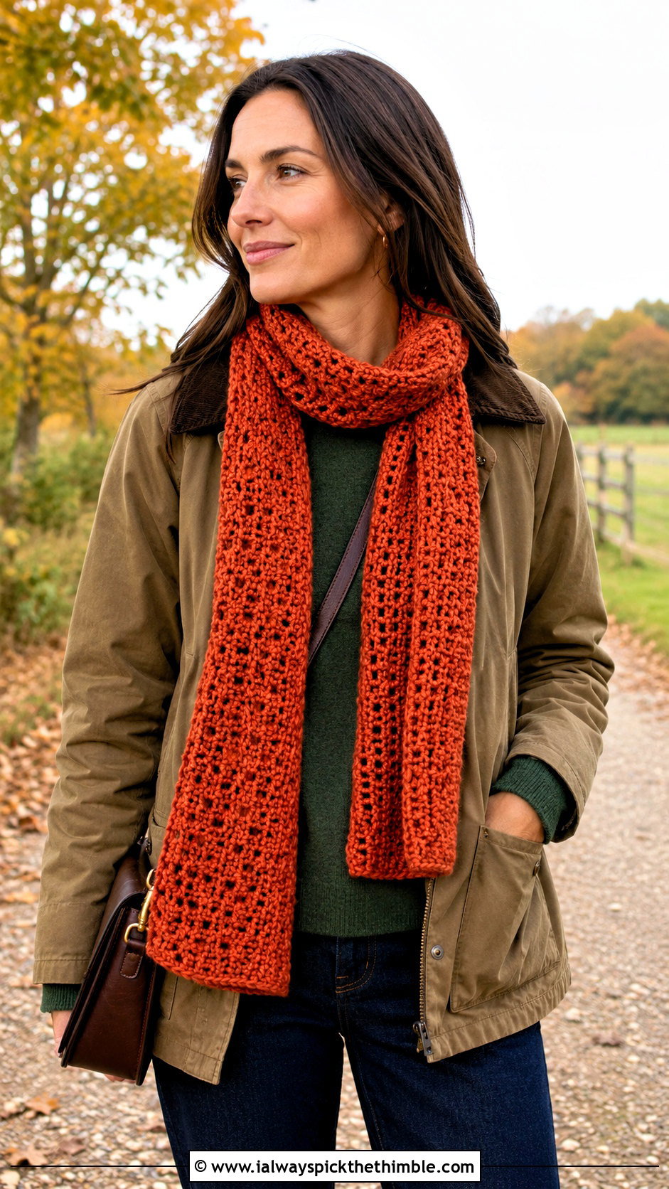 Boucle Double Crochet Scarf With Barn Jacket - 25 double crochet scarf outfit ideas