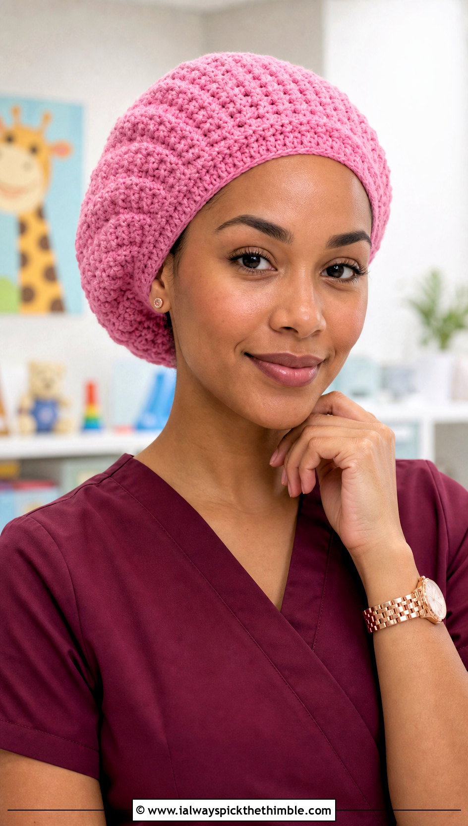 Bouffant Crochet Scrub Cap With Wide Leg Scrubs - 20 Crochet Scrub Cap outfit ideas