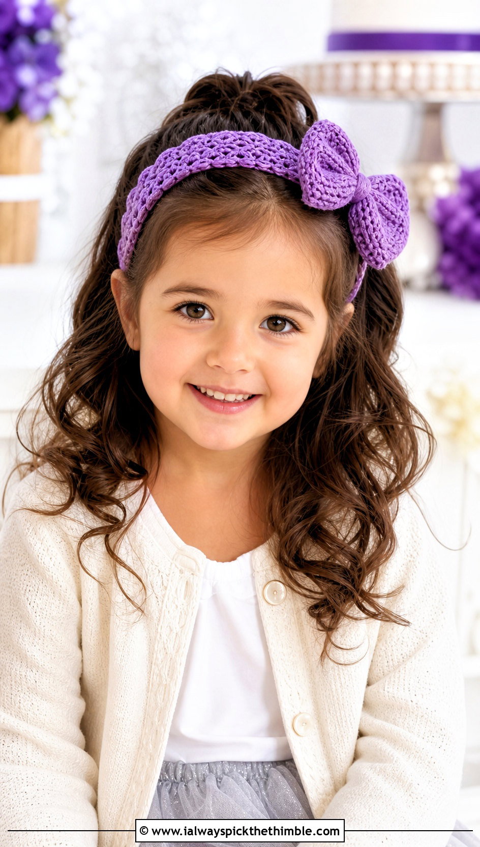 Bow Crochet Headband With Tulle Skirt - 15 Childrens Crochet Headband outfit ideas