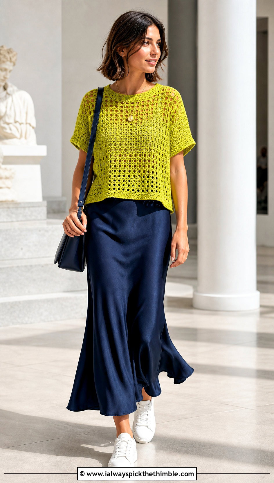 Boxy Crochet Tee With Slip Skirt - 20 Etsy Crochet Top outfit ideas