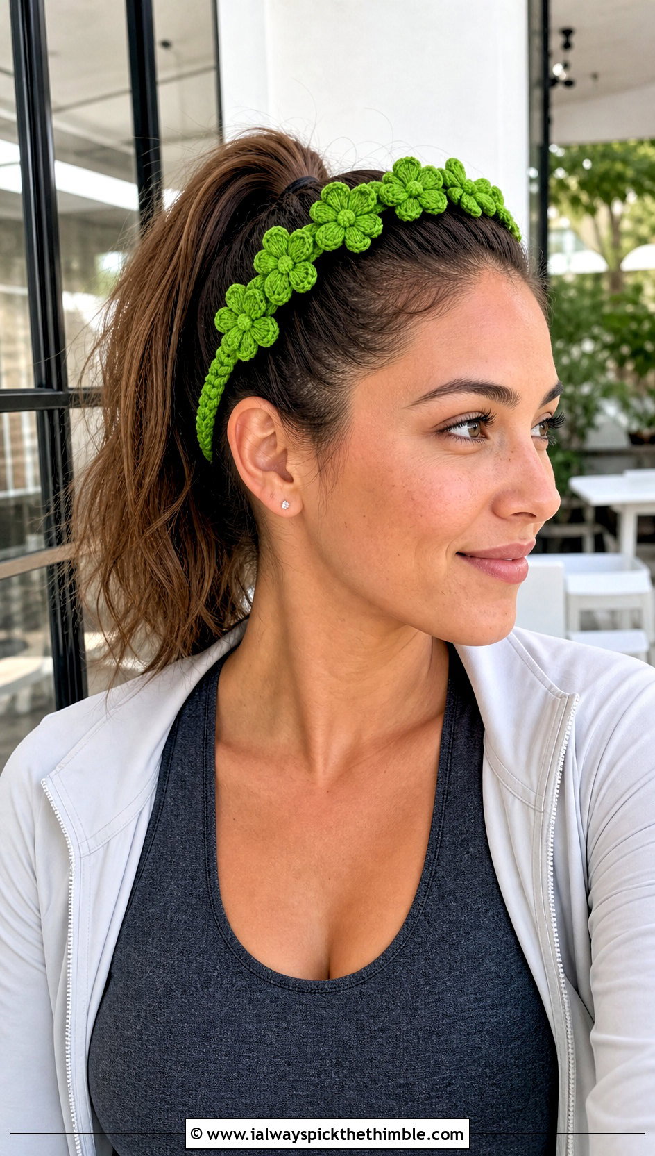 Braided Blossom Crochet Flower Crown Headband With Athleisure - 20 crochet flower crown headband outfit ideas