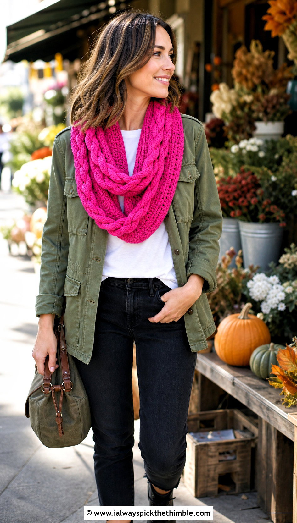Braided Double Length Crochet Cowl With Utility Jacket - 15 Double Length Crochet Cowl outfit ideas