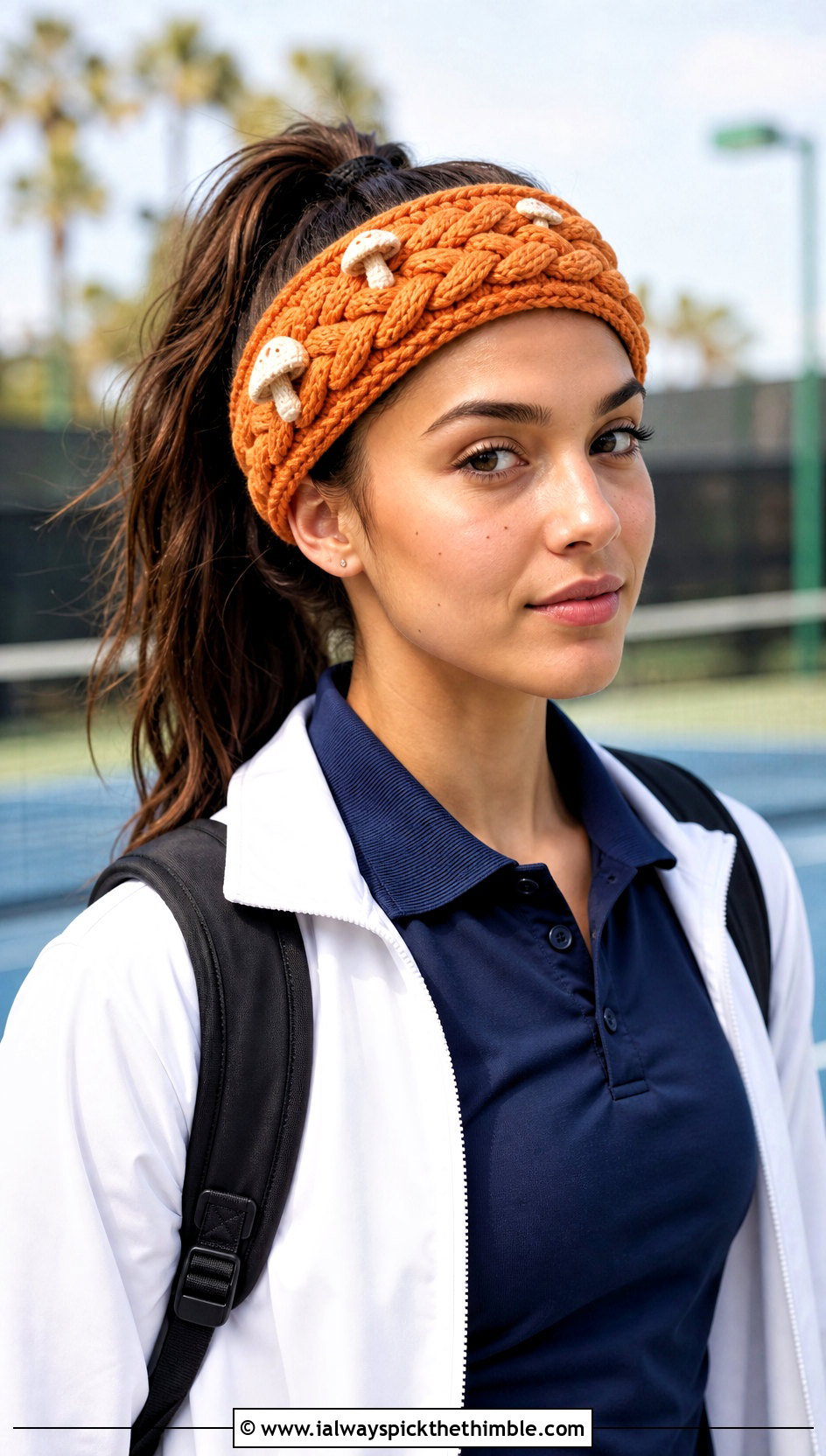 Braided Mushroom Crochet Headband With Tennis Skirt - 20 mushroom crochet headband outfit ideas