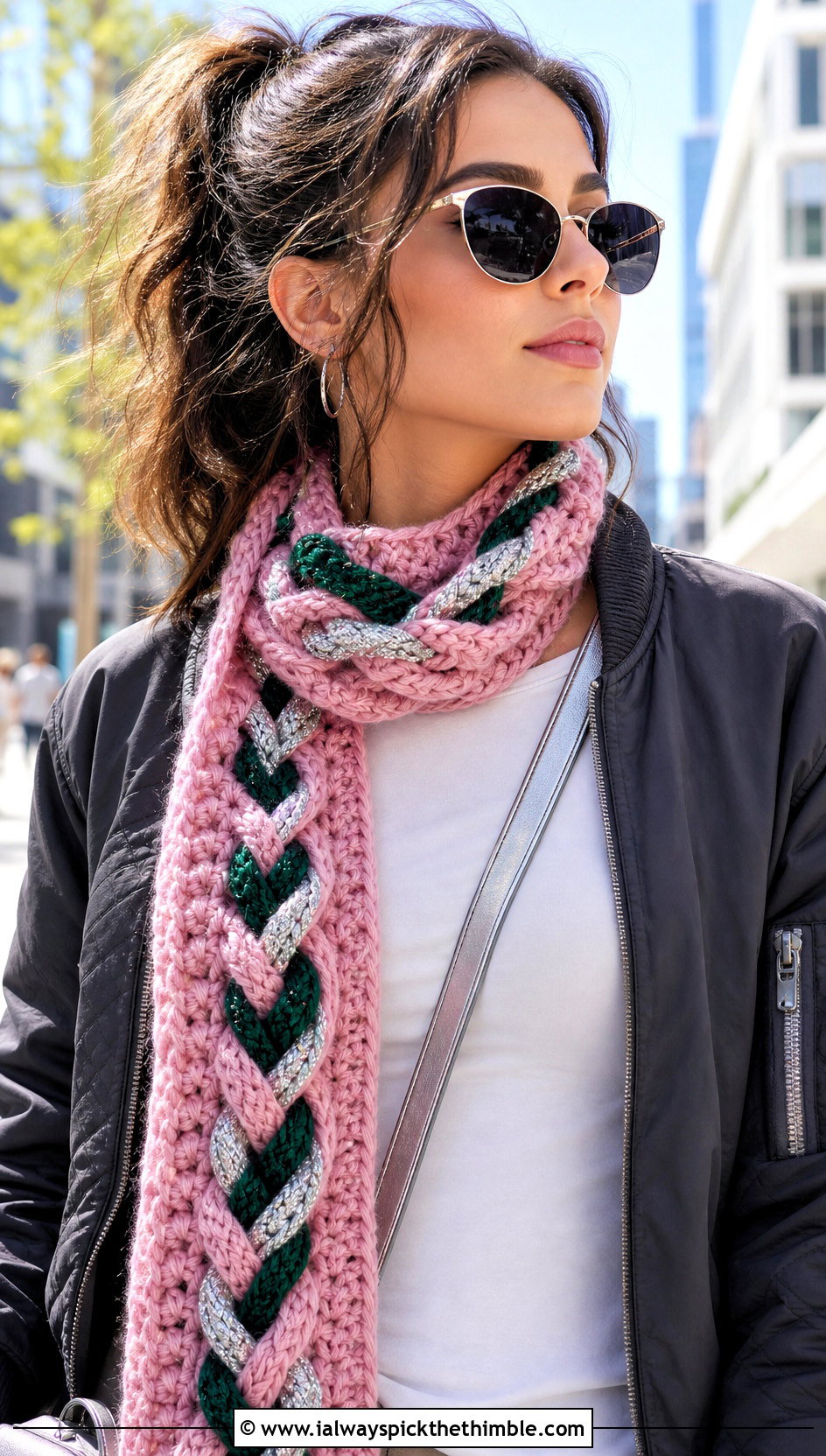 Braided Slytherin Crochet Scarf With Bomber Jacket - 20 slytherin crochet scarf outfit ideas