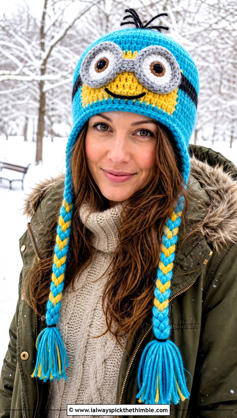 Braided Tassel Minion Earflap Beanie With Parka - 20 minion crochet beanie outfit ideas