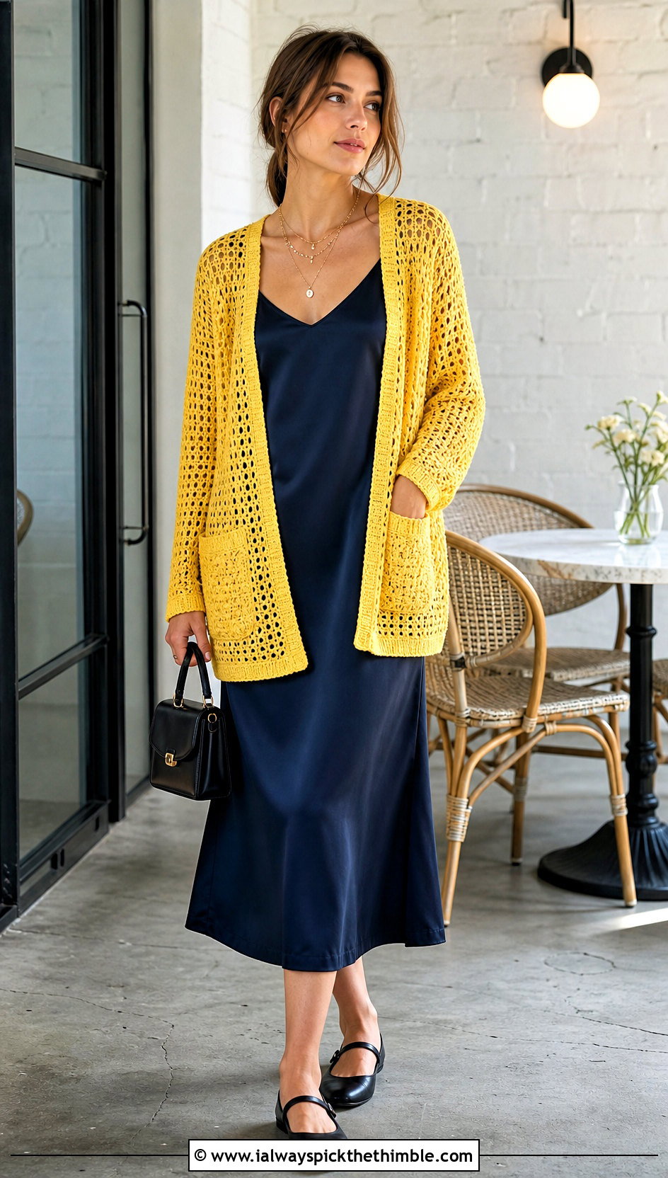 Briar Pocket Crochet Cardigan With A Slip Dress - 15 Briar Pocket Crochet Cardigan outfit ideas