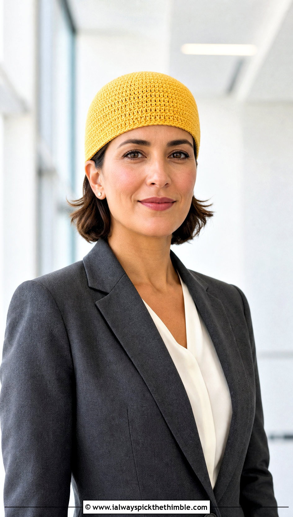 Brimless Crochet Flapper Hat With Trouser Suit - 20 crochet flapper hat outfit ideas