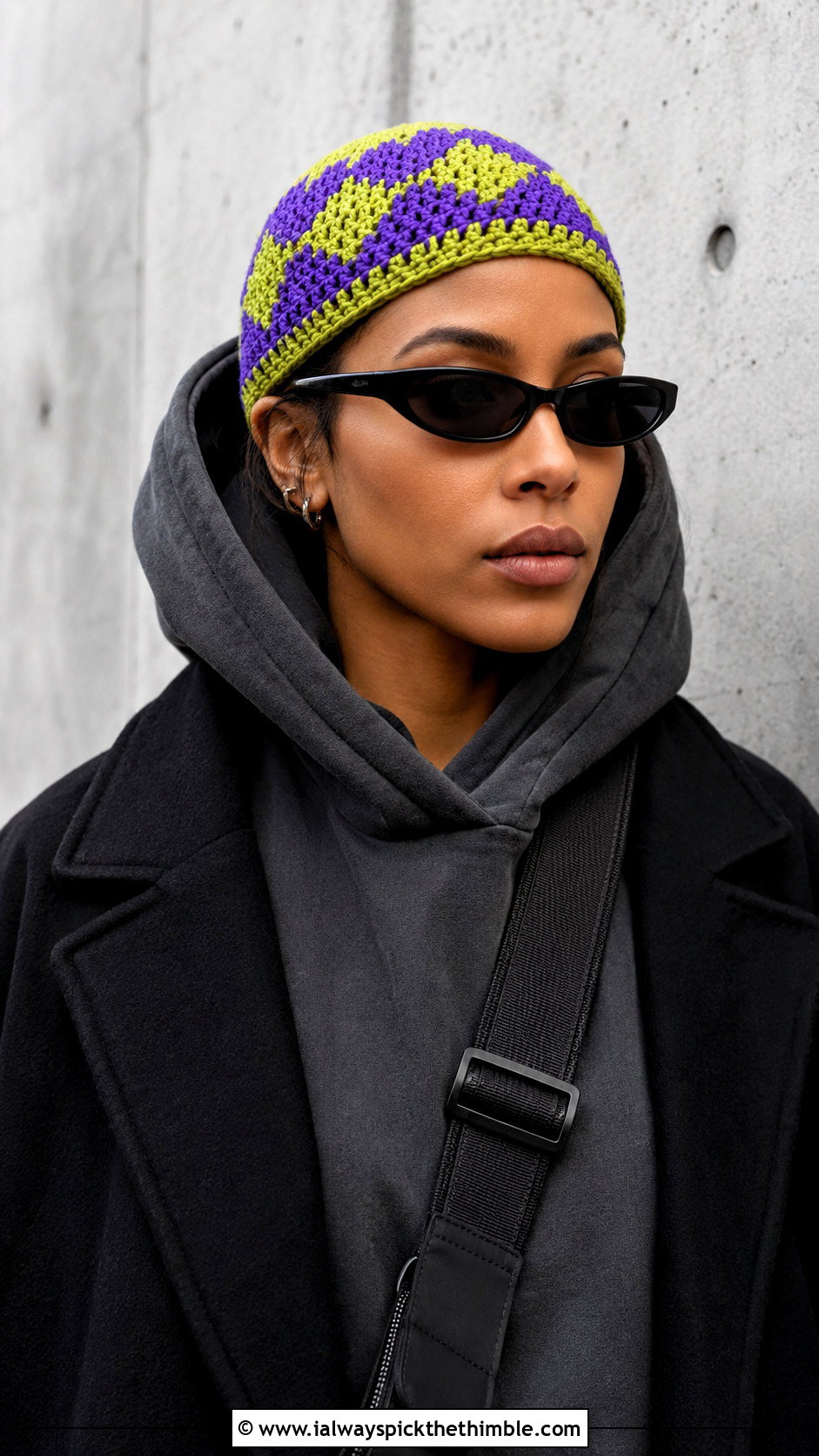 Brimless Crochet Skull Cap With Hoodie And Track Pants - 20 2 color crochet beanie hat outfit ideas