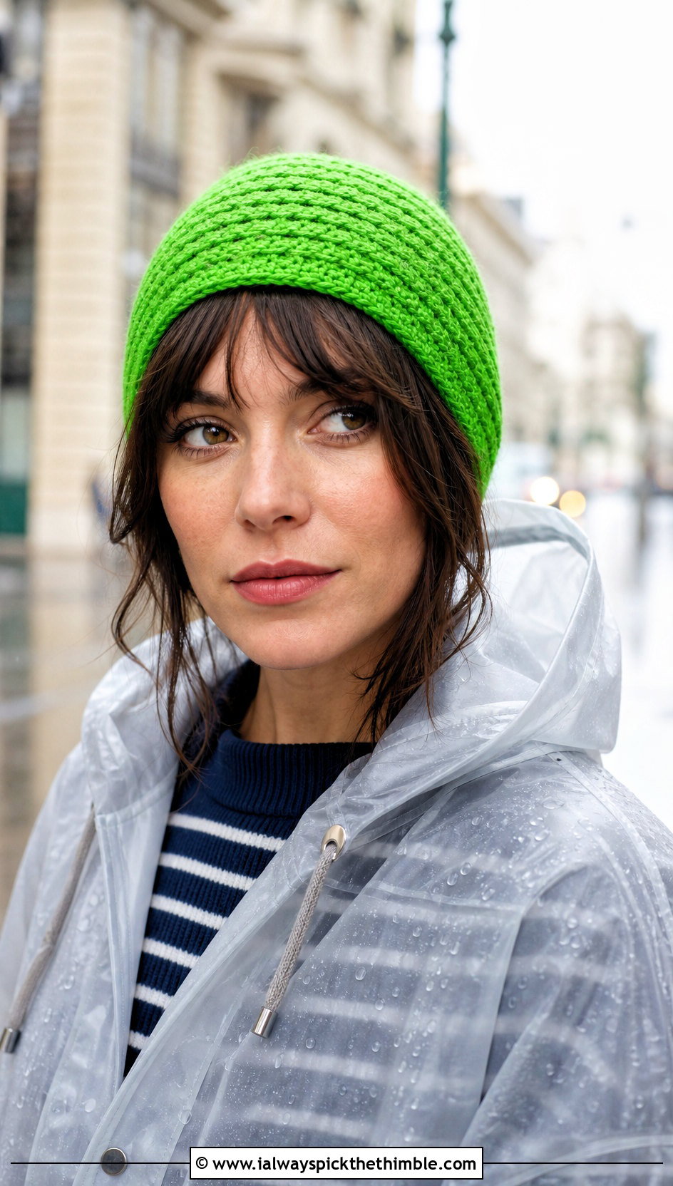 Brimless Short Row Beanie With Raincoat - 20 Crochet Short Row Beanie outfit ideas