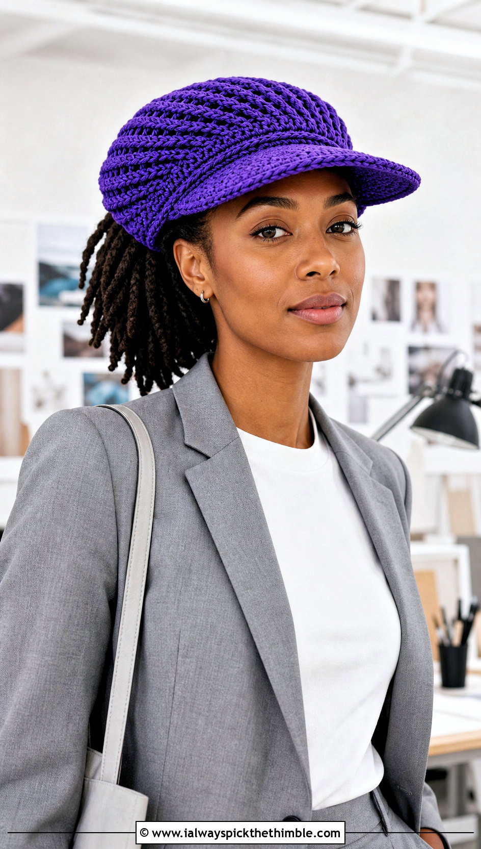 Brimmed Crochet Dread Cap With Trouser Suit - 20 Crochet Dread Cap outfit ideas
