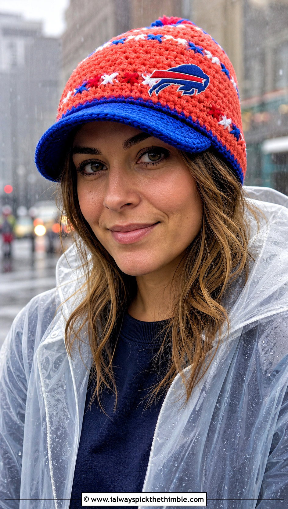Buffalo Bills Brimmed Beanie With Raincoat And Waterproof Pants - 20 Buffalo Bills Crochet Hat outfit ideas