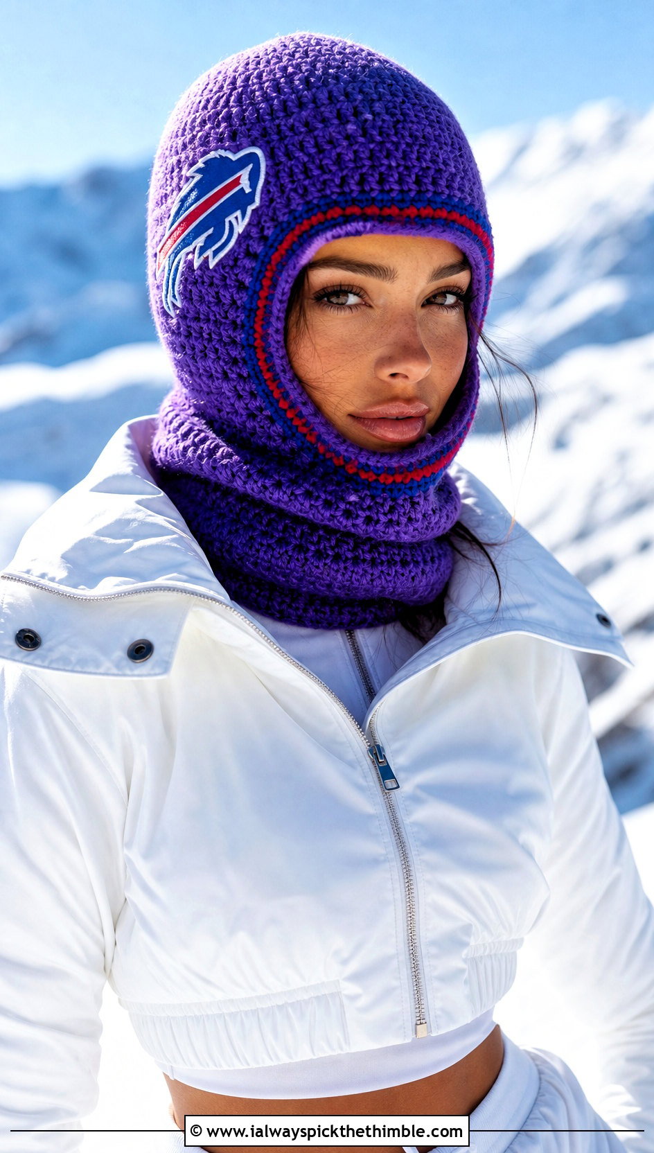 Buffalo Bills Crochet Balaclava Hood With Ski Jacket And Snow Pants - 20 Buffalo Bills Crochet Hat outfit ideas