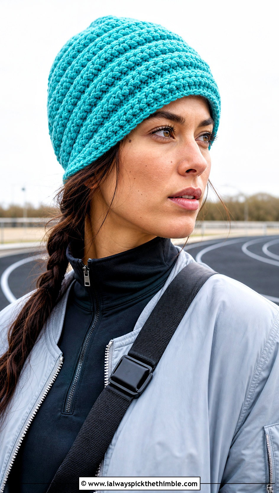 Bulky 5 Yarn Crochet Spiral Stitch Beanie With Athleisure - 20 bulky 5 yarn crochet hat outfit ideas