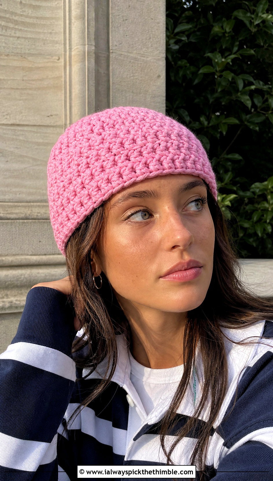 Bulky Crochet Skullcap With Rugby Shirt - 15 Easy Bulky Crochet Hat outfit ideas