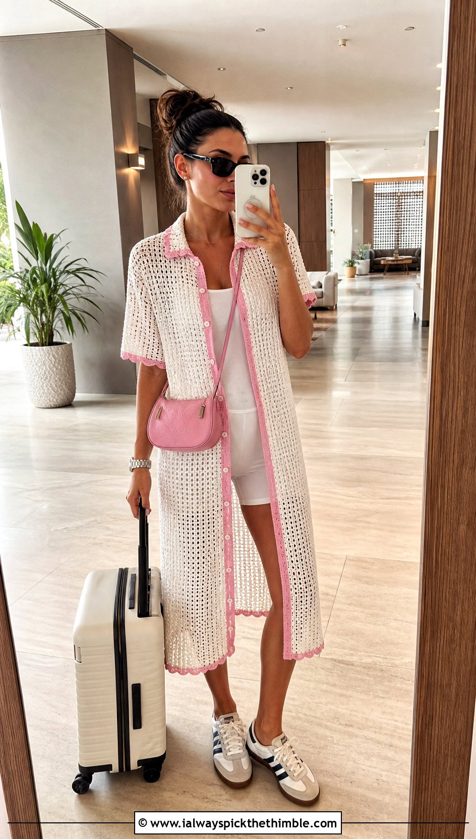 Button Front White Crochet Shirt Midi Dress With Sneakers - 20 White Crochet Midi Dress outfit ideas