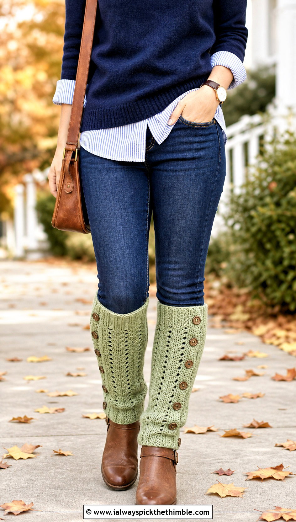 Buttoned Crochet Leg Warmers With Skinny Jeans - 25 crochet leg warmer outfit ideas