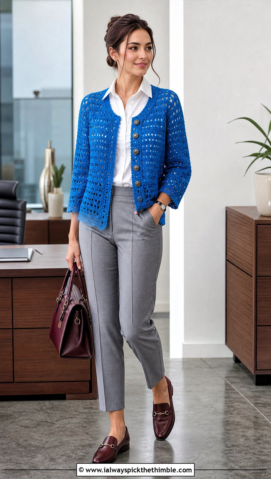 Buttoned Crochet Shawl With Sleeves And Shirt Outfit - 25 crochet shawl with sleeves outfit ideas