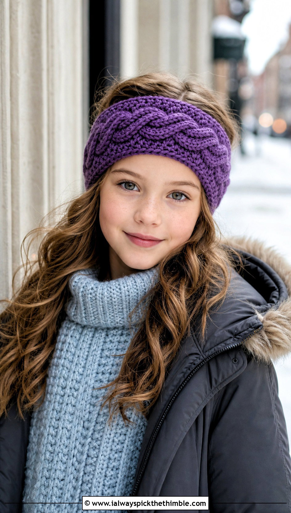 Cable Crochet Childs Headband With Sweater And Leggings - 20 Crochet Childs Headband outfit ideas