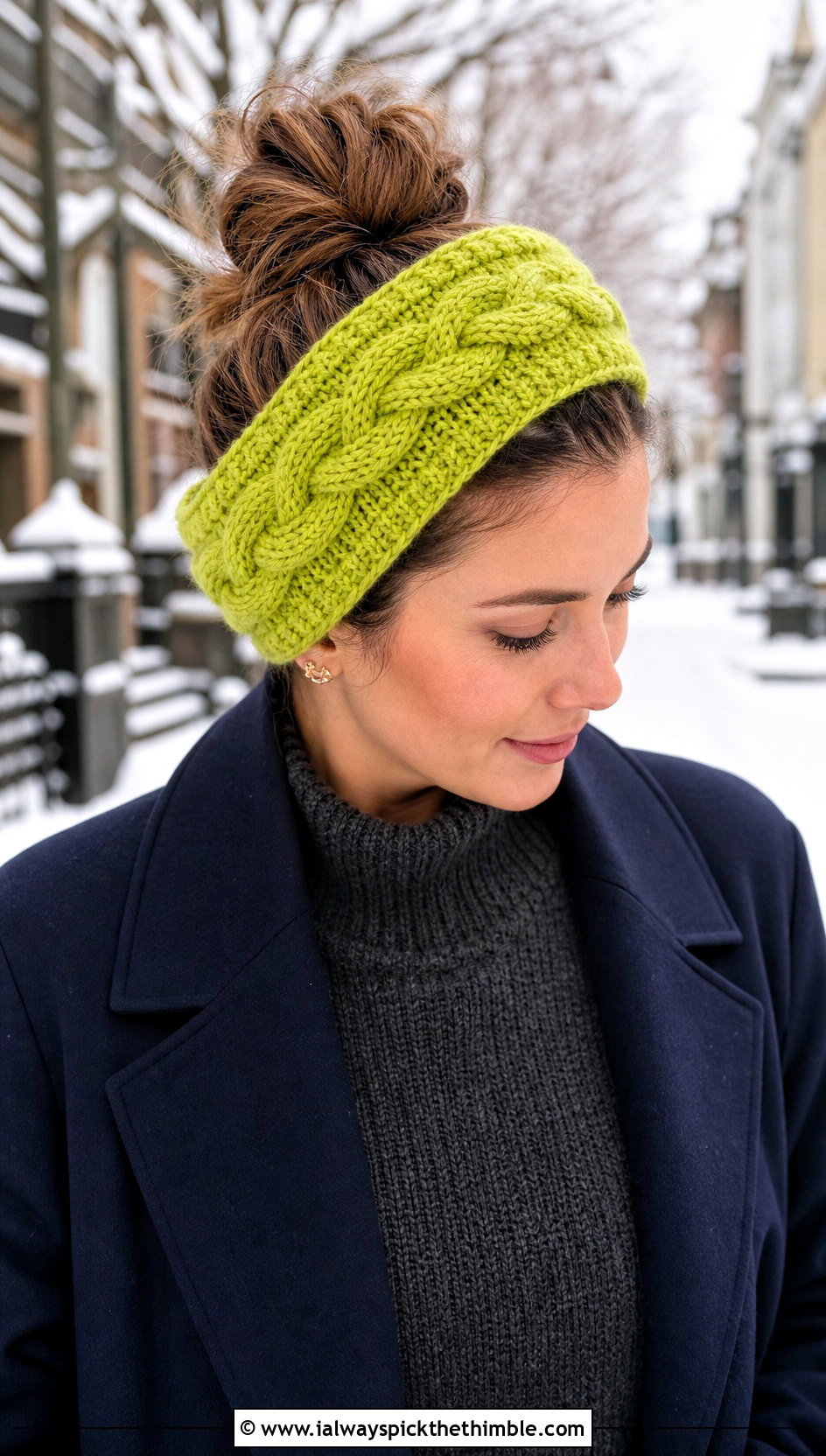 Cable Crochet Headband With Hair Tie And Sweater Dress - 25 crochet headband with hair tie outfit ideas