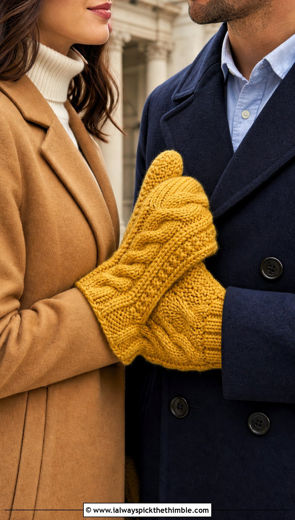 Cable Stitch Couple Mittens With Old Money Outfits - 20 crochet couple mittens outfit ideas