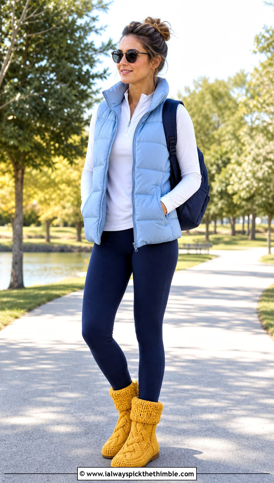 Cable Stitch Crochet Booties With Leggings And Puffer Vest - 25 crochet booties outfit ideas