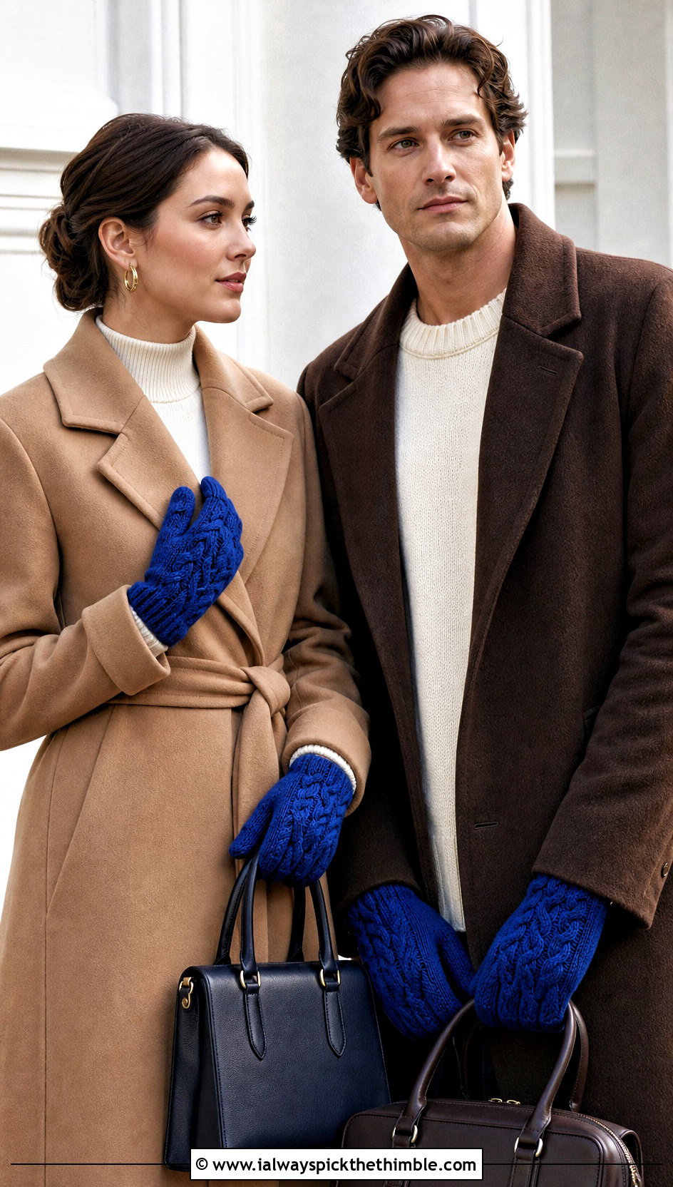 Cable Stitch Crochet Gloves With Wool Coats - 20 Crochet Gloves For Couples outfit ideas