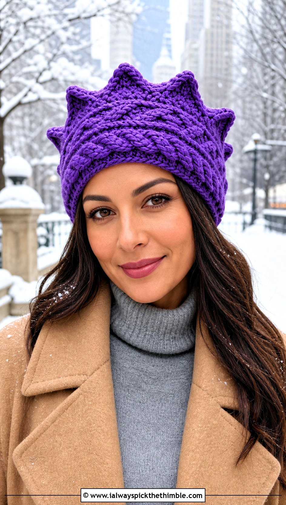 Cable Stitch Crochet Jughead Beanie With Sweater Dress And Boots - 15 Crochet Jughead Beanie outfit ideas