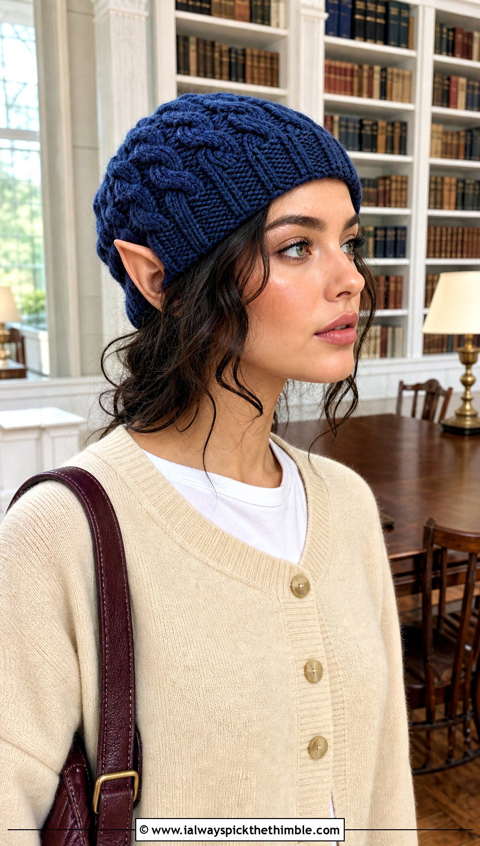 Cable Stitch Dobby Crochet Hat With Cardigan And Pleated Skirt - 20 dobby crochet hat outfit ideas