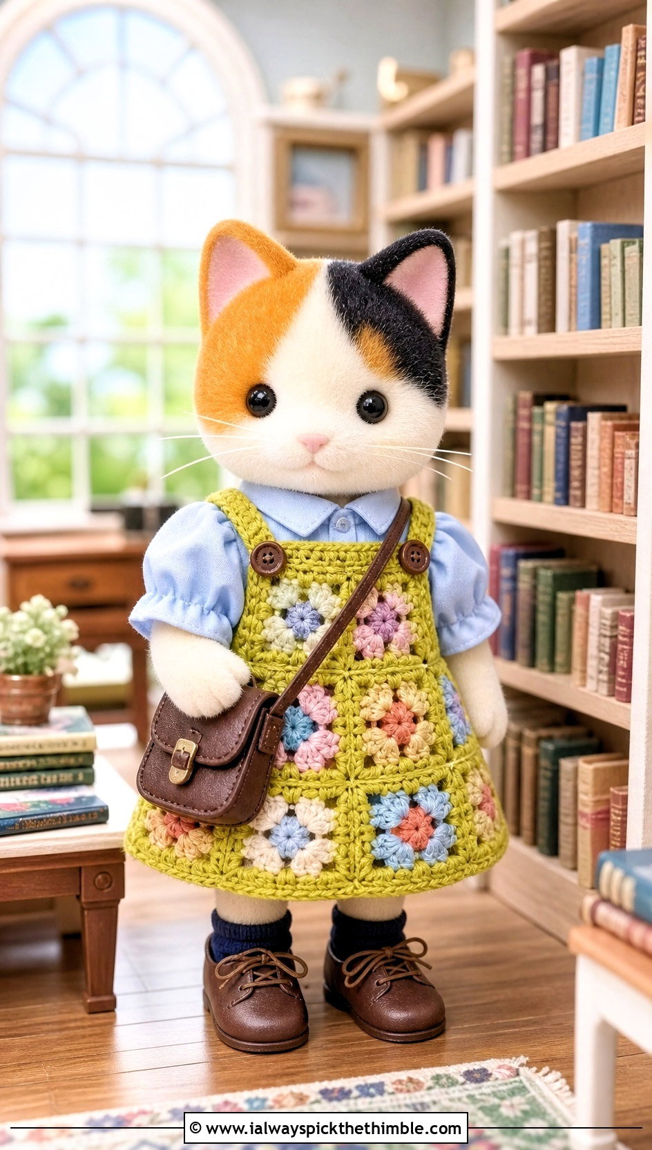 Calico Critters Granny Square Pinafore Outfit - 20 Calico Critters Crochet Clothes and outfit ideas