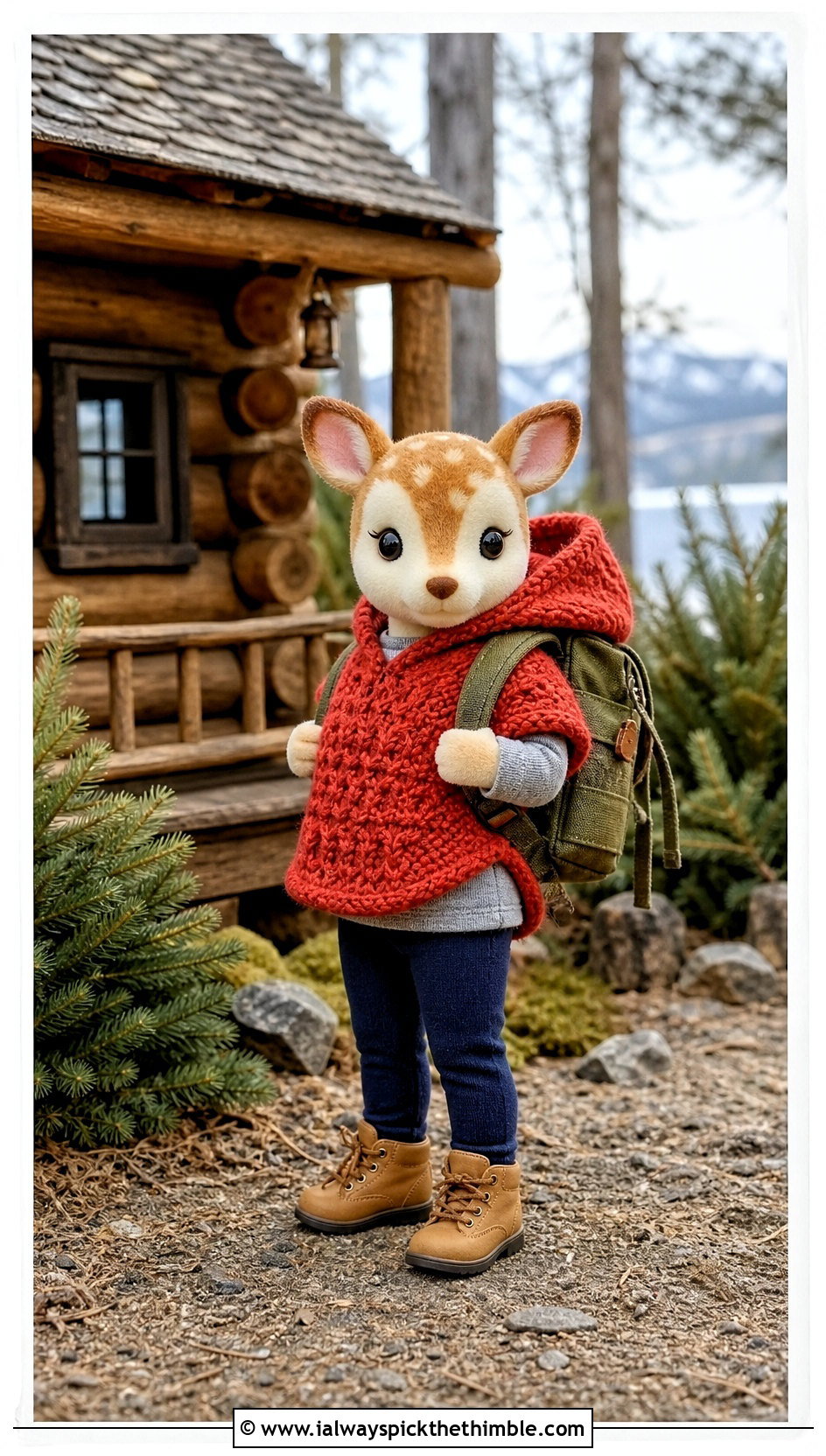 Calico Critters Hooded Crochet Poncho Outfit - 20 Calico Critters Crochet Clothes and outfit ideas