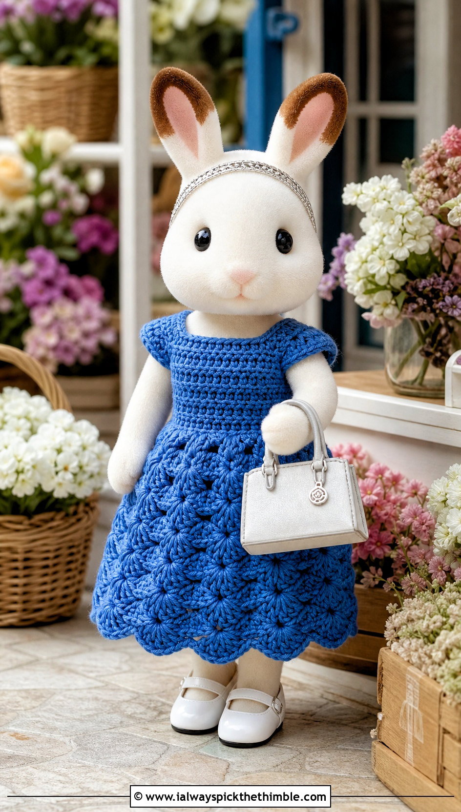 Calico Critters Shell Stitch Dress Outfit - 20 Calico Critters Crochet Clothes and outfit ideas