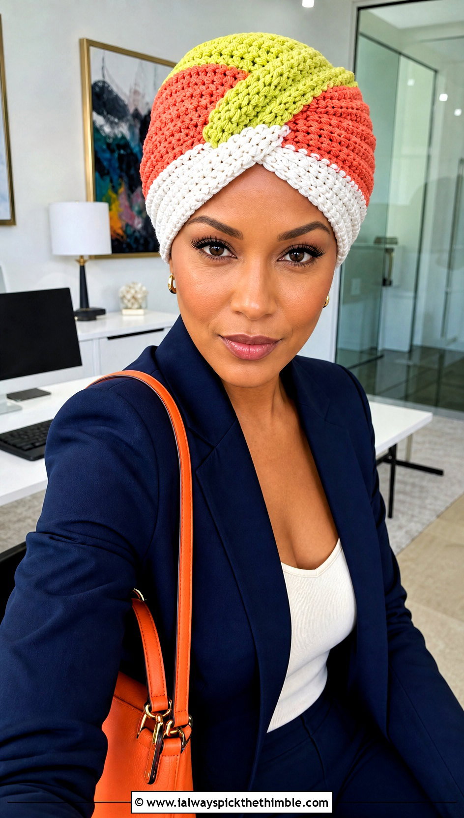 Candy Corn Crochet Turban Hat With Pantsuit - 20 candy corn crochet hat outfit ideas