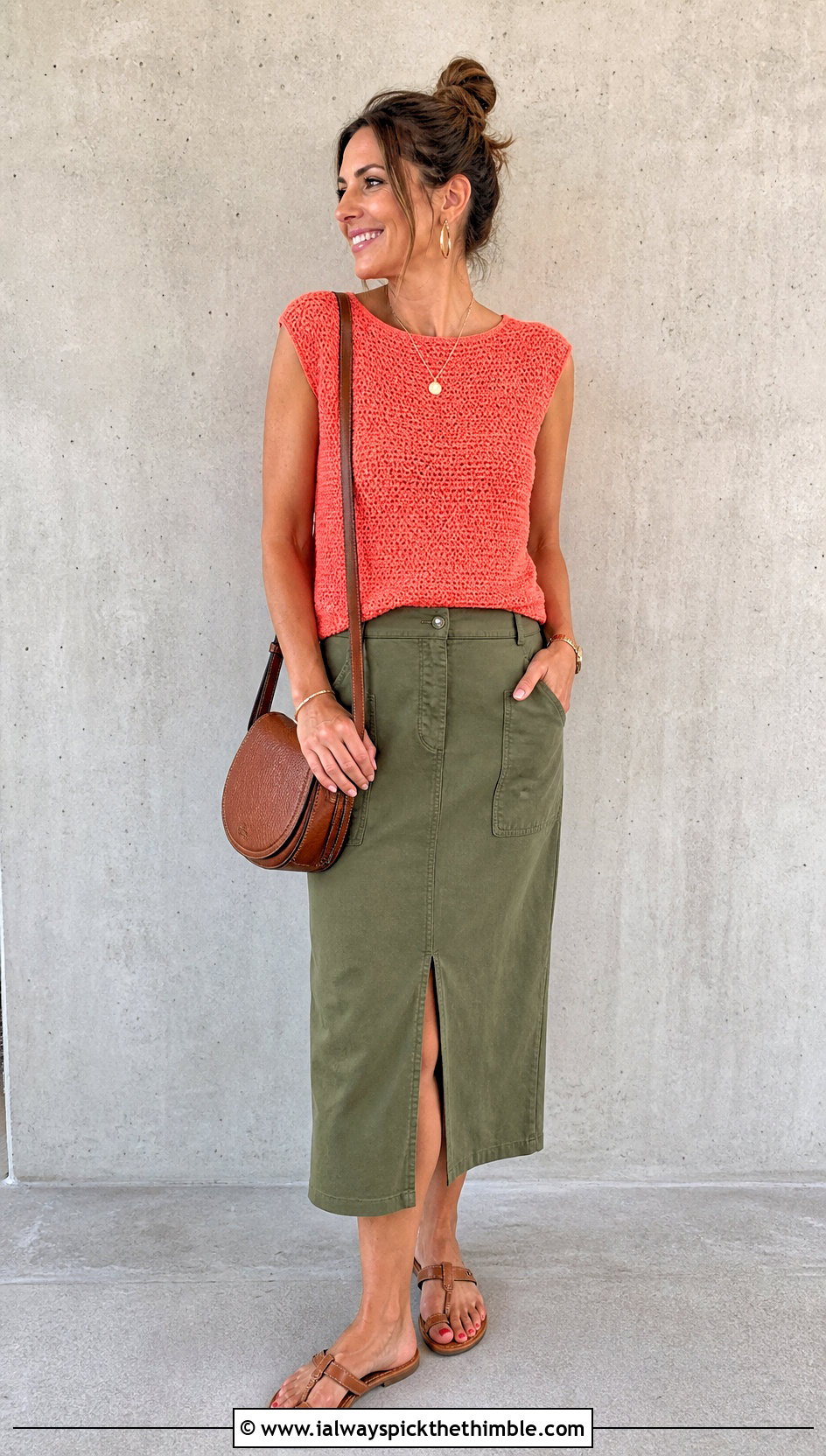 Cap Sleeve Crochet Blouse With Utility Skirt - 25 crochet blouse for women outfit ideas